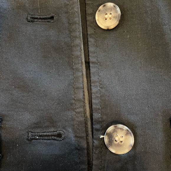 THEORY Black Linen Military Style Blazer - Picture 5 of 7